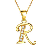 Letter R Initial Necklaces 925 Sterling Silver - Necklaces - Aurora Tears Jewelry